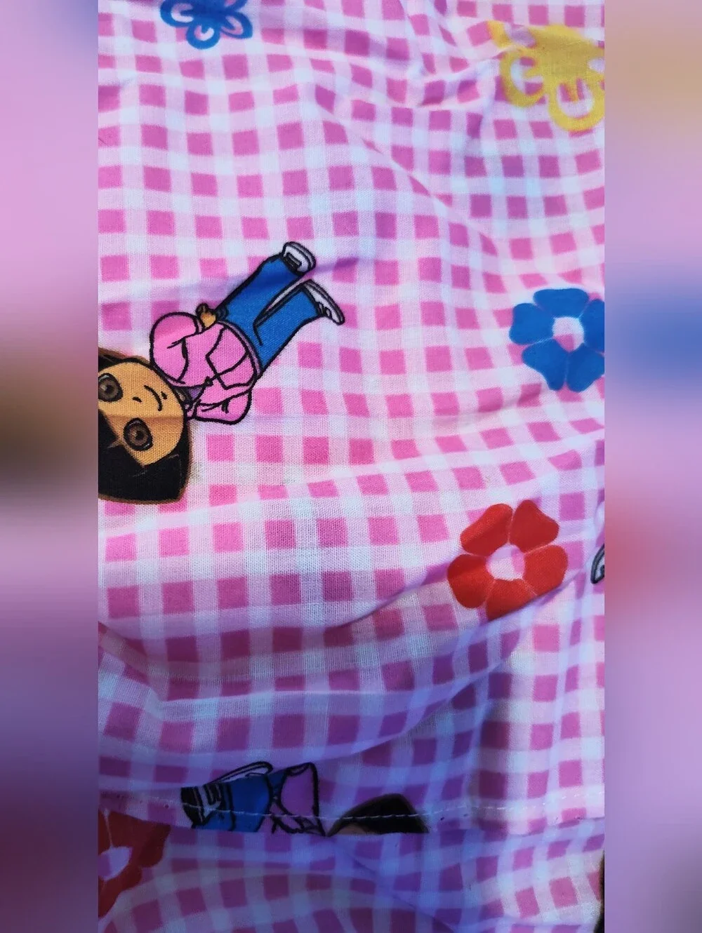 2009 Dora the explorer 3 Piece Sheet Set Twin Flat Fitted Pillowcase Nick Jr.